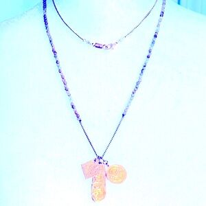 Chan Luu Long Necklace Green Gems Stones “like new”